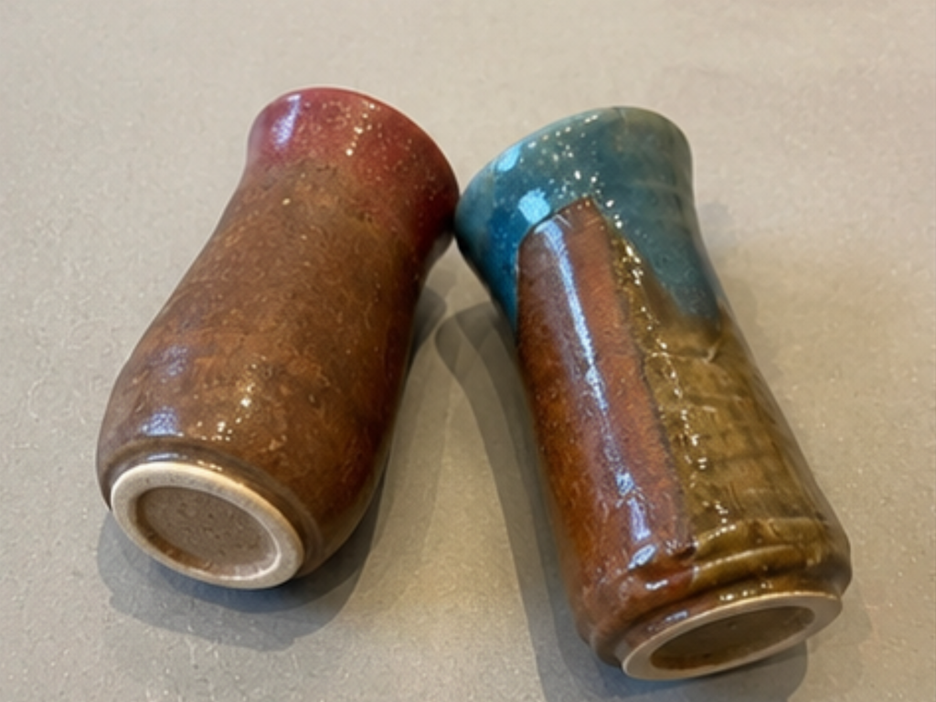 Shot glasses tall- Rustic Brown & Ocean Blue (1 Set)