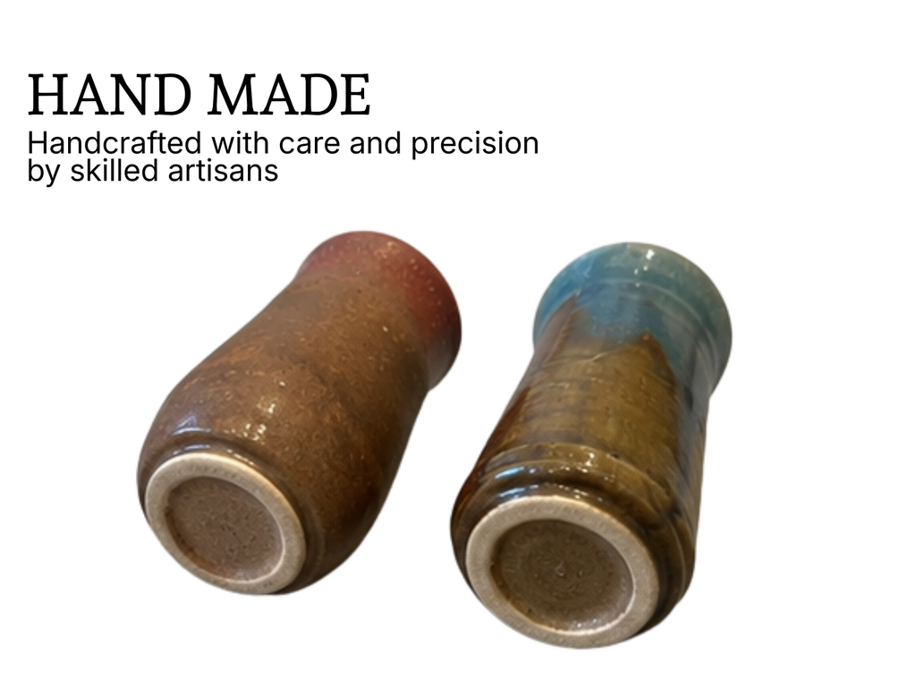 Shot glasses tall- Rustic Brown & Ocean Blue (1 Set)