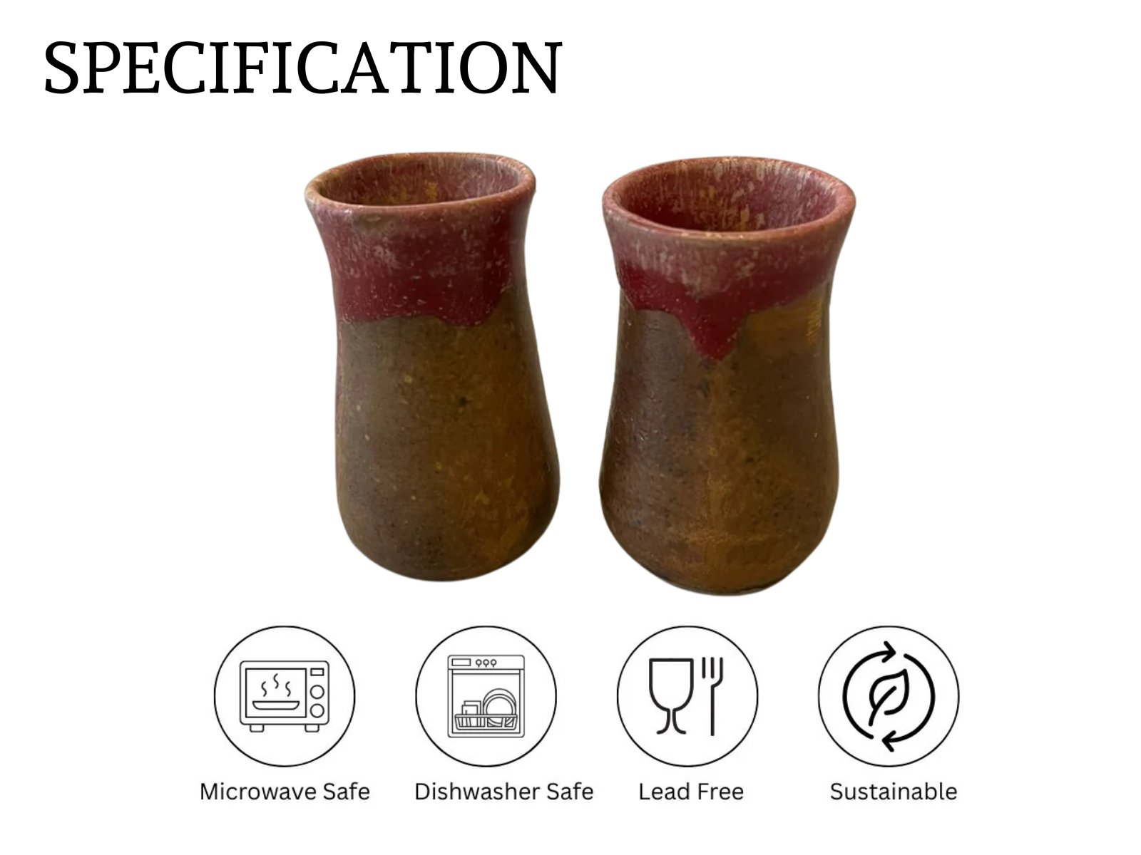 Shot glasses tall Rustic Brown (1 Set)