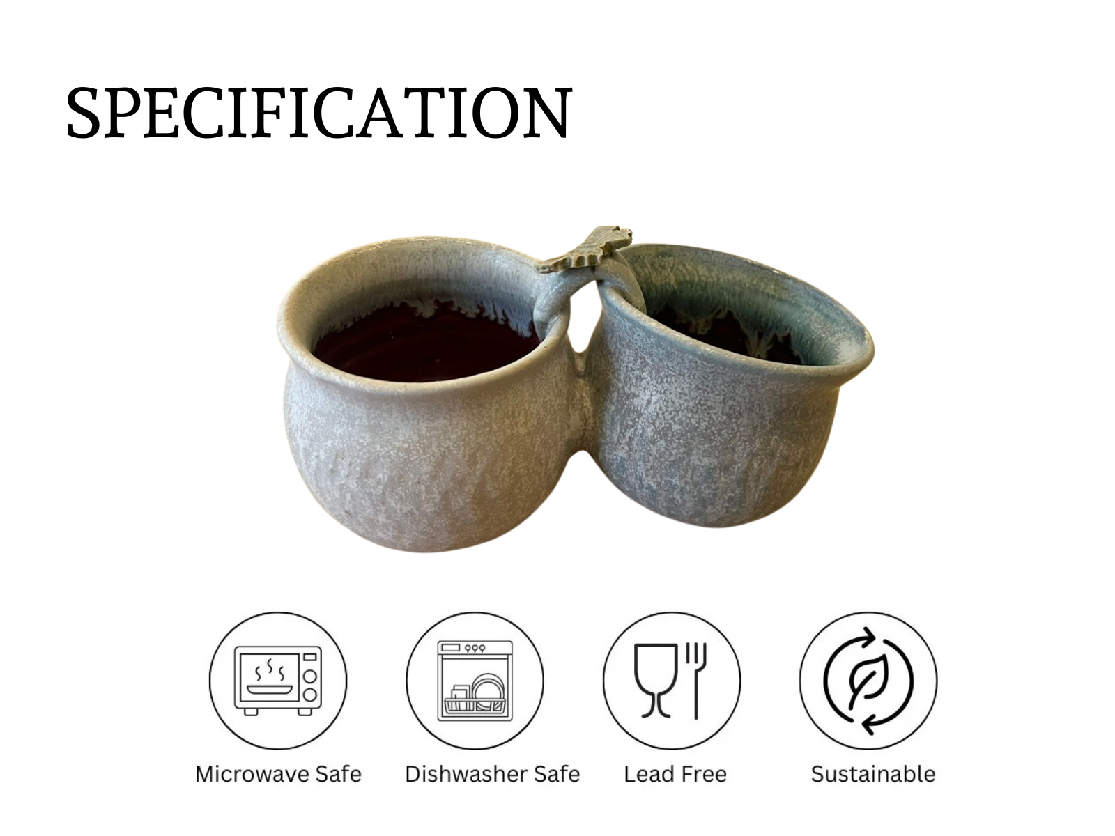 Dip / Condiments / Dry Fruits Joint Bowls Rustic Ash Grey (1 Set)